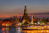 Bangkok Wat Arun - Sunset view of the temple caught from across the river. 